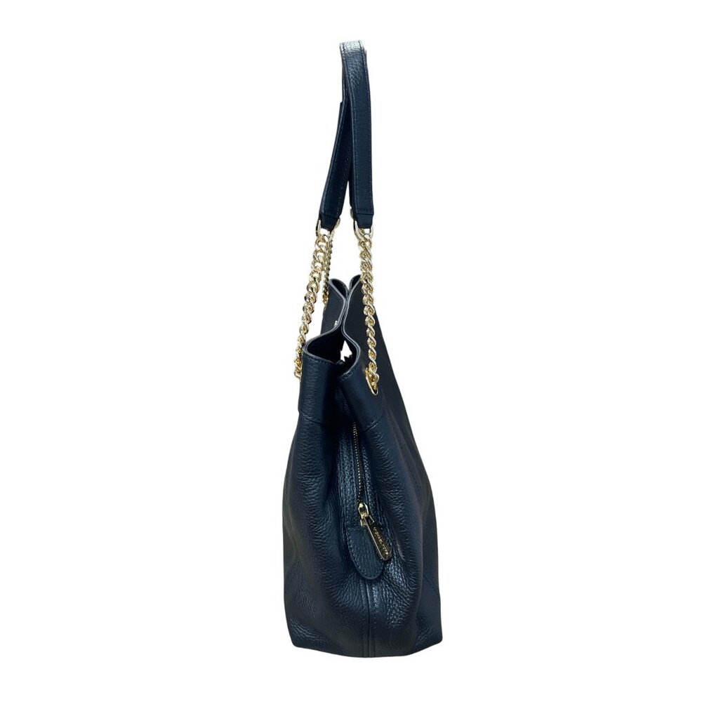 Michael Kors womans Balck Jet Set Large Chain Gold leather Shoulder Tote Handbag - Picture 6 of 16
